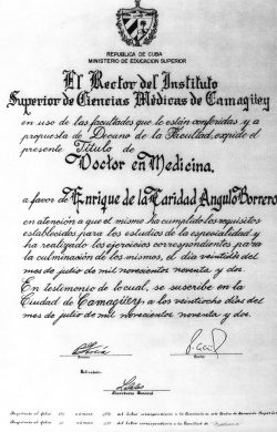 Dr Enrique De La Caridad Angulo Borrero - Doctor of Human Medicine