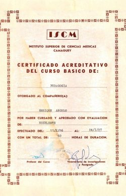 Dr Enrique De La Caridad Angulo Borrero - Postgraduate - Pedagogy