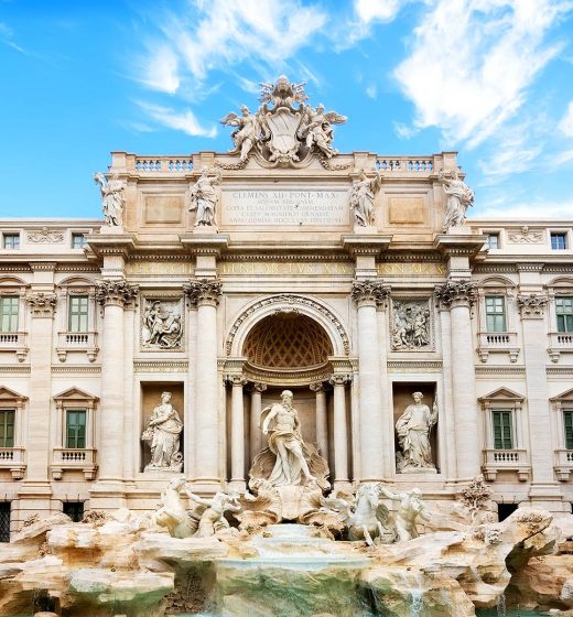 Morning over Fontana di Trevi in Rome, Italy