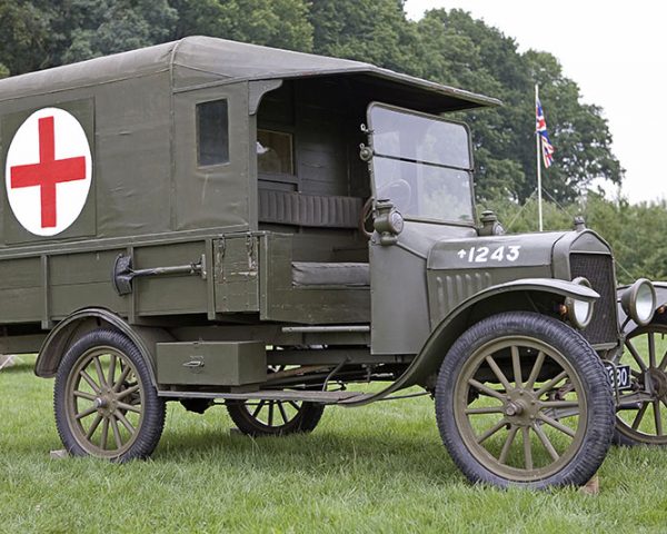 1916 canvas on wood frame model used exetnsively by the British & French as well as the American Expeditionary Force in The Great War. Top speed 45mph from a 4 cylinder water cooled engine
